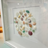 Sea Glass and Shells Shadow Box Art Sunshine & Sweet Peas Coastal Decor