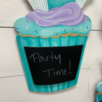 Mermaid Tail/ Cupcake Chalk Sign Door Hanger