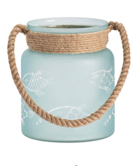 Fisher Hurricane w/Rope Handle Sunshine & Sweet Peas Coastal Decor