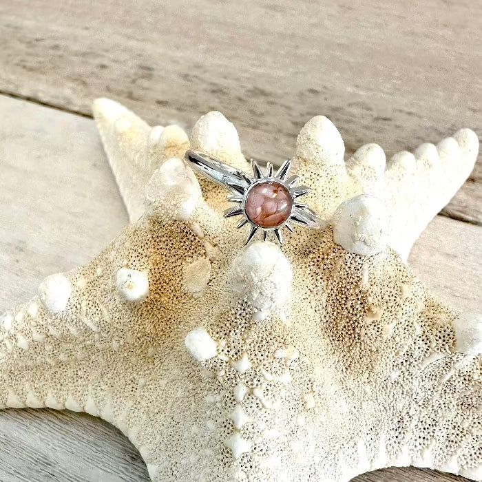 Delicate Dune Sunburst Conch Shell Ring - Sunshine & Sweet Pea's Coastal Decor