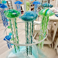 Assorted 24" Glass Jellyfish Sunshine & Sweet Peas Coastal Decor