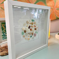 Sea Glass and Shells Shadow Box Art Sunshine & Sweet Peas Coastal Decor
