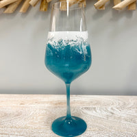 Beach Inspired Resin Tall Wine Glass