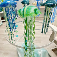 Assorted 24" Glass Jellyfish Sunshine & Sweet Peas Coastal Decor