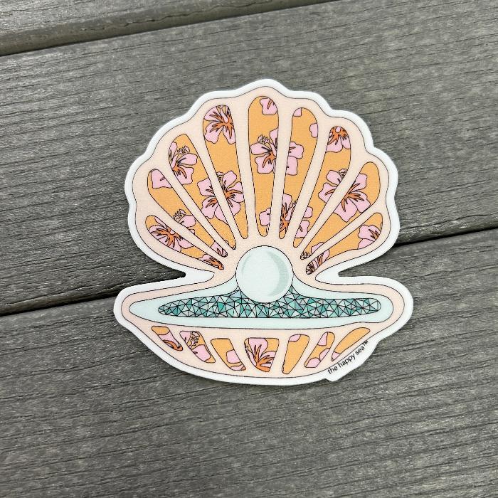 Clam Vinyl Stickers Sunshine & Sweet Peas Coastal Decor