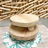 Round Wooden Risers with Ball Feet Sunshine & Sweet Peas coastal decor