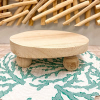 Round Wooden Risers with Ball Feet Sunshine & Sweet Peas coastal decor