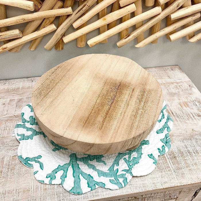 Round Wooden Risers with Ball Feet Sunshine & Sweet Peas coastal decor