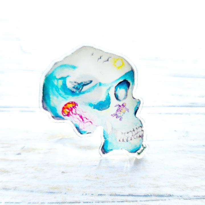 "The Ocean Is Always on My Mind" Beach Skull Pin - Sunshine & Sweet Pea's Coastal Decor
