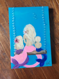 Custom Mermaid on Canvas w/Embellishments Commission