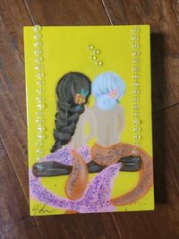 Custom Mermaid on Canvas w/Embellishments Commission