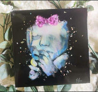 Custom Ultrasound Painting on Canvas w/Resin Finish & Embellishments Commission