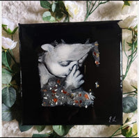 Custom Ultrasound Painting on Canvas w/Resin Finish & Embellishments Commission