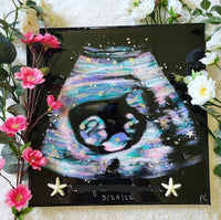 Custom Ultrasound Painting on Canvas w/Resin Finish & Embellishments Commission
