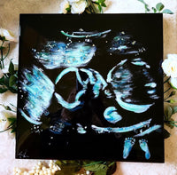 Custom Ultrasound Painting on Canvas w/Resin Finish & Embellishments Commission