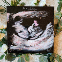Custom Ultrasound Painting on Canvas w/Resin Finish & Embellishments Commission