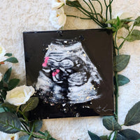 Custom Ultrasound Painting on Canvas w/Resin Finish & Embellishments Commission