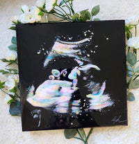 Custom Ultrasound Painting on Canvas w/Resin Finish & Embellishments Commission