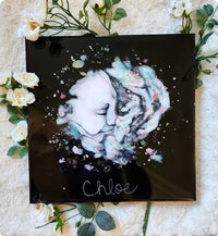 Custom Ultrasound Painting on Canvas w/Resin Finish & Embellishments Commission