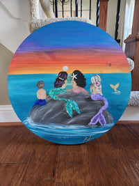 Custom Mermaid on Canvas w/Embellishments Commission