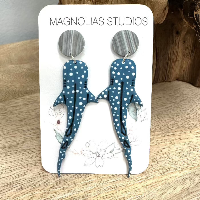 Assorted Polymer Clay Whale Shark & Humpback Earrings
