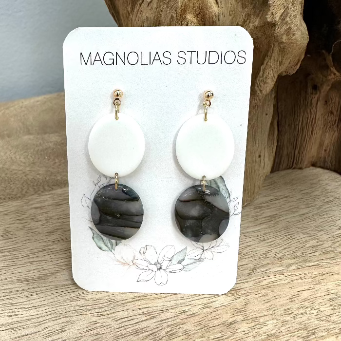 Assorted Dangle Polymer Clay Earrings Sunshine & Sweet Peas Coastal Decor