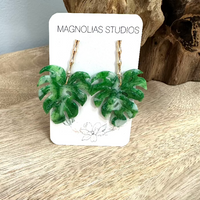 Assorted Monstera Leaf Inspired Polymer Clay Earrings