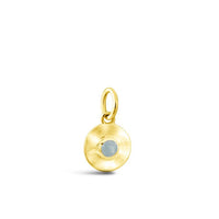 Collectible Travel Treasures™ Aquamarine 14k Gold Vermeil Disc Charm - Sunshine & Sweet Pea's Coastal Decor