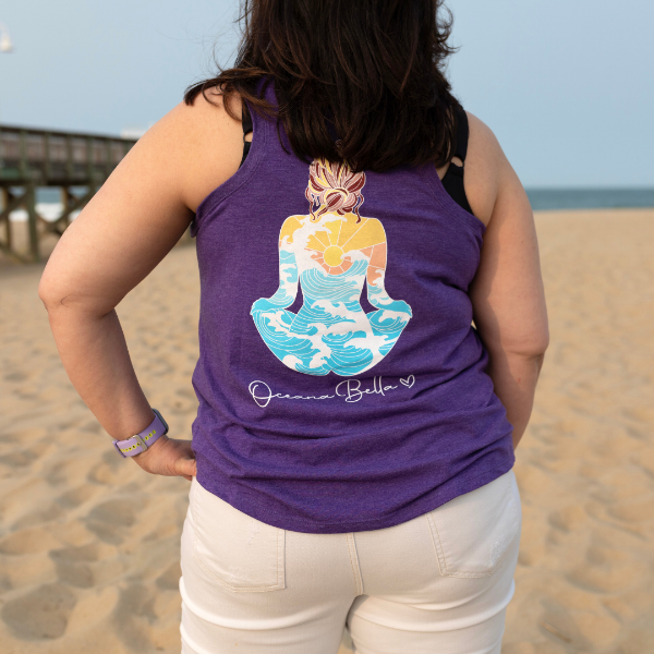 Oceana Bella Women's Racerback Fit Tank Top - Sunshine & Sweet Pea's Coastal Decor