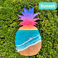 Sunset Custom Sea Turtle Resin Commission - Sunshine & Sweet Pea's Coastal Decor