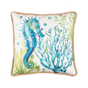 Sea Life Embroidered Throw Pillow Sunshine & Sweet Peas Coastal Decor