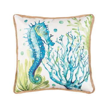 Sea Life Embroidered Throw Pillow