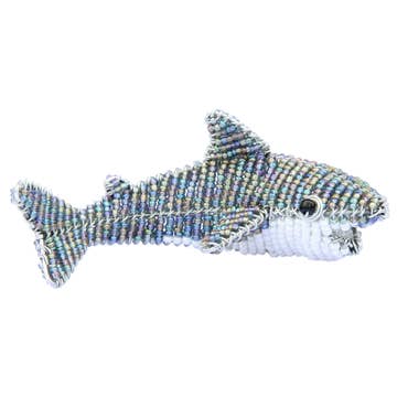 Small Beaded Shark Ornaments Sunshine & Sweet Peas Coastal Decor