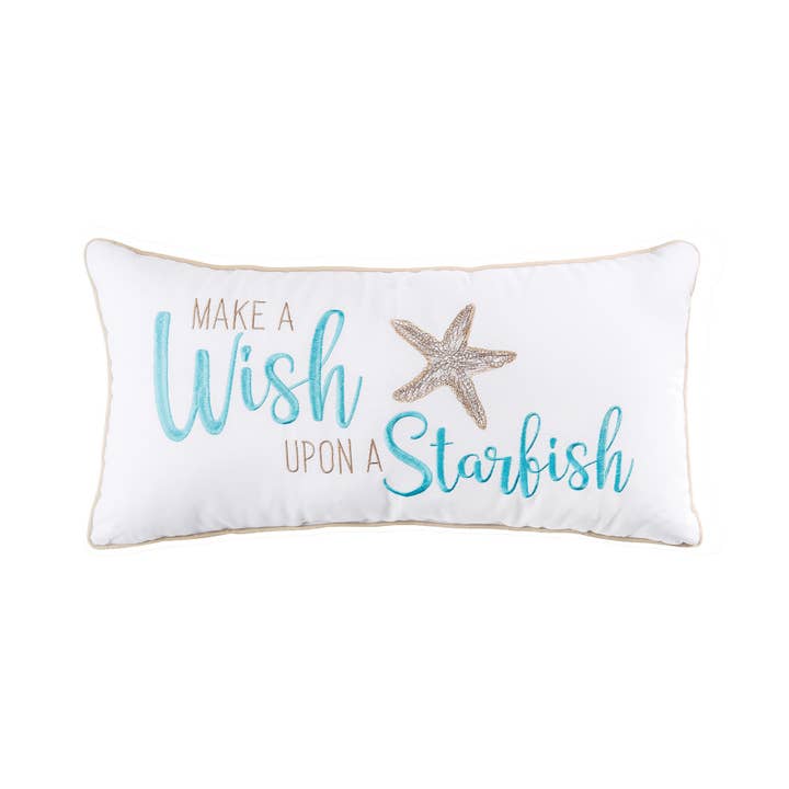 Make A Wish Upon A Starfish Pillow Sunshine & Sweet Peas Coastal Decor