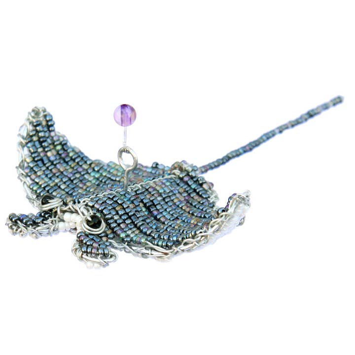 Small Beaded Manta Ray Ornaments Sunshine & Sweet Peas Coastal Decor