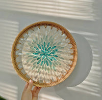 Handmade Rattan & Seashell Tray