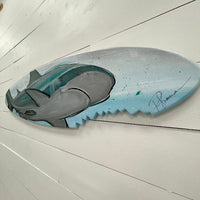 Reef Shark Wooden Surfboard with Shark Bite - Sunshine & Sweet Pea's Coastal Decor