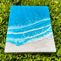 Blue Beach Inspired Resin Art - Sunshine & Sweet Pea's Coastal Decor