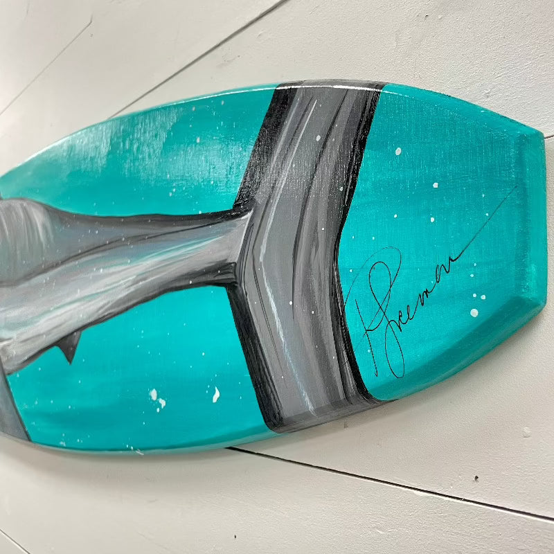 Great White Shark Wooden Surfboard - Sunshine & Sweet Pea's Coastal Decor