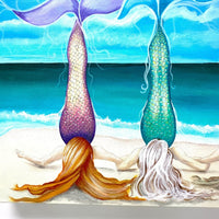 Mermaid Friends Seascape Commission - Sunshine & Sweet Pea's Coastal Decor