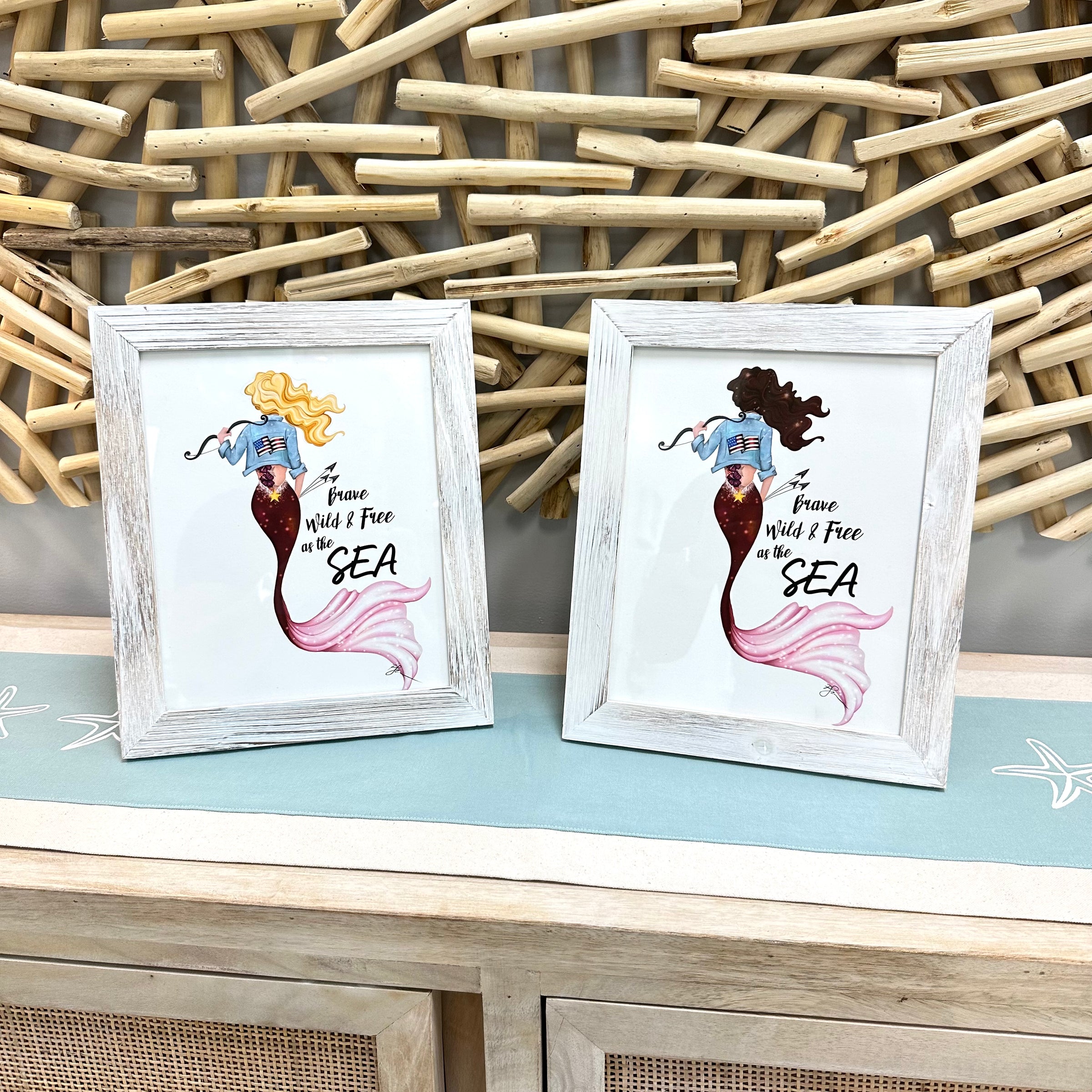 Fourth of July Mermaid Print
