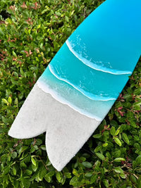 Assorted 22" Beach Teal Resin & White Sand Surfboard - Sunshine & Sweet Pea's Coastal Decor