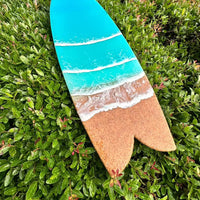 Assorted 22" Beach Teal Resin & Dark Sand Surfboard - Sunshine & Sweet Pea's Coastal Decor