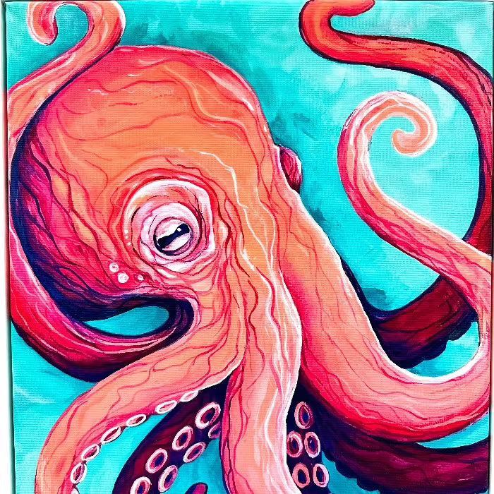 Framed Octopus Canvas Print - Sunshine & Sweet Pea's Coastal Decor
