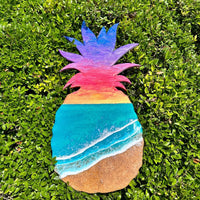 Sunset Custom Resin Pineapple Commission - Sunshine & Sweet Pea's Coastal Decor