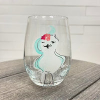 Assorted Ocean Inspired Hand Painted Stemless Wine Glasses - Sunshine & Sweet Pea's Coastal Decor