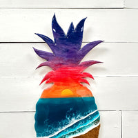 Sunset Custom Resin Pineapple Commission - Sunshine & Sweet Pea's Coastal Decor