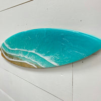 Beach Inspired Emerald Resin 19" Surfboard - Sunshine & Sweet Pea's Coastal Decor
