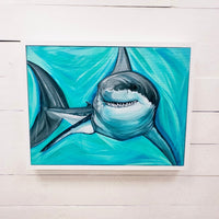 Framed Great White Shark Painting - Sunshine & Sweet Pea's Coastal Decor