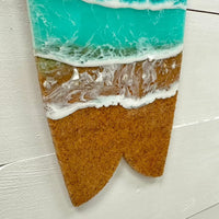Assorted 22" Beach Teal Resin & Dark Sand Surfboard - Sunshine & Sweet Pea's Coastal Decor
